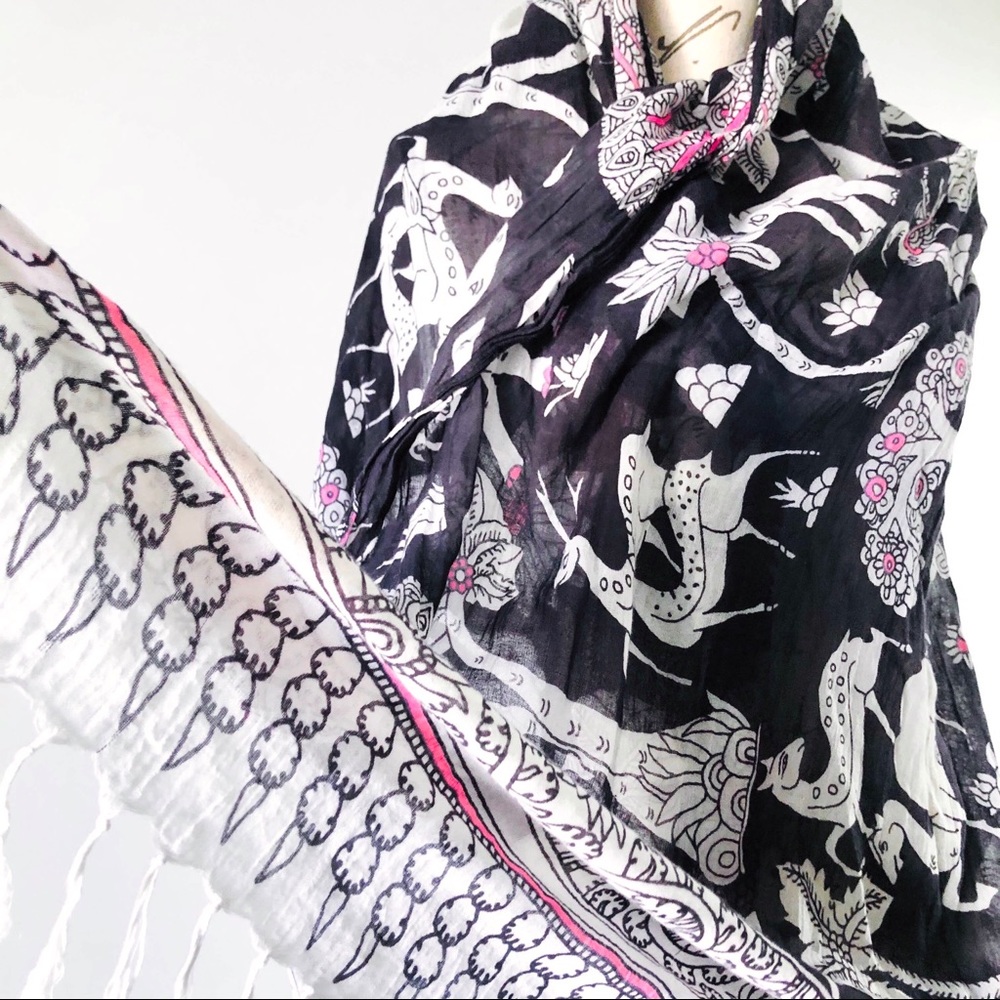 Ann Taylor Loft Animal Print Tree Scarf